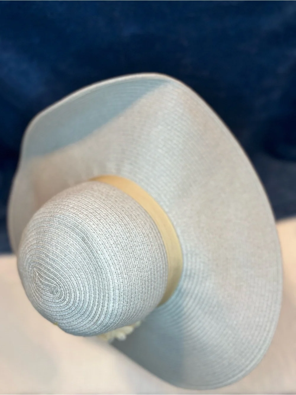 August Hat Company Gray Wide Brim Sun Hat w/ Flower